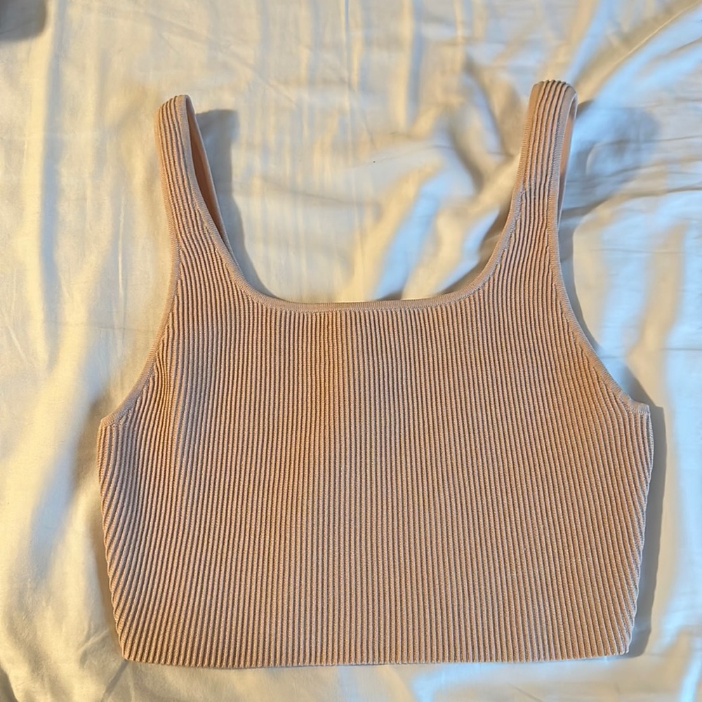 Babaton Sculpt Knit Tank in baby pink